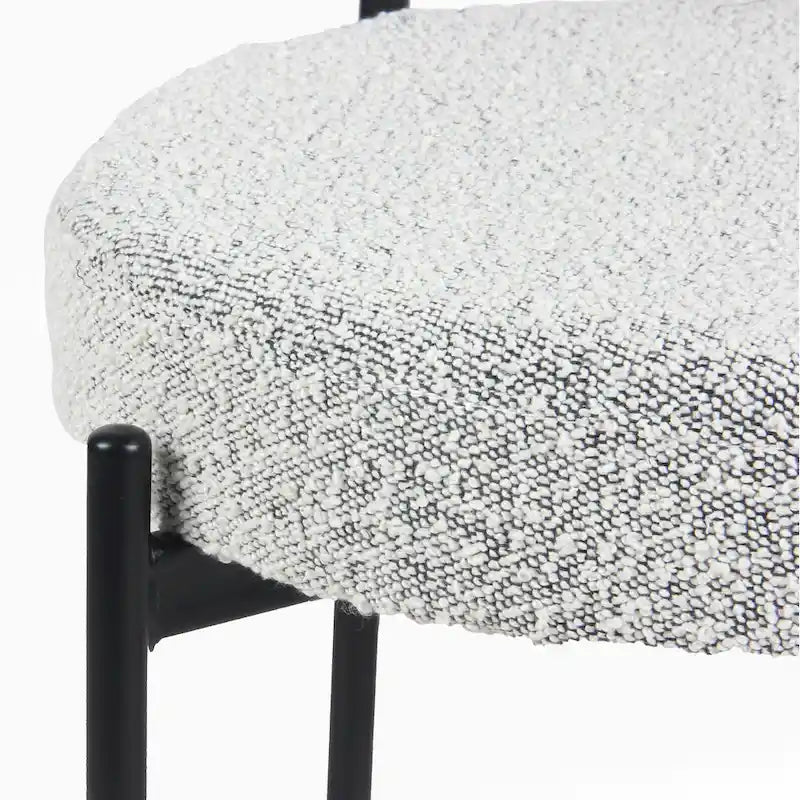 Modern Round Boucle Dining Chairs, Set of 2