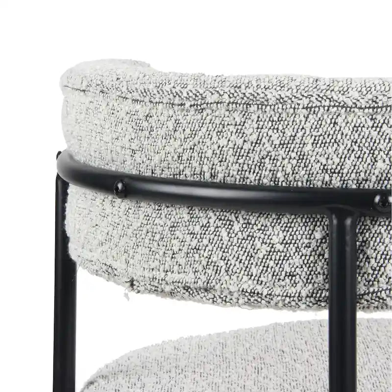 Modern Round Boucle Dining Chairs, Set of 2