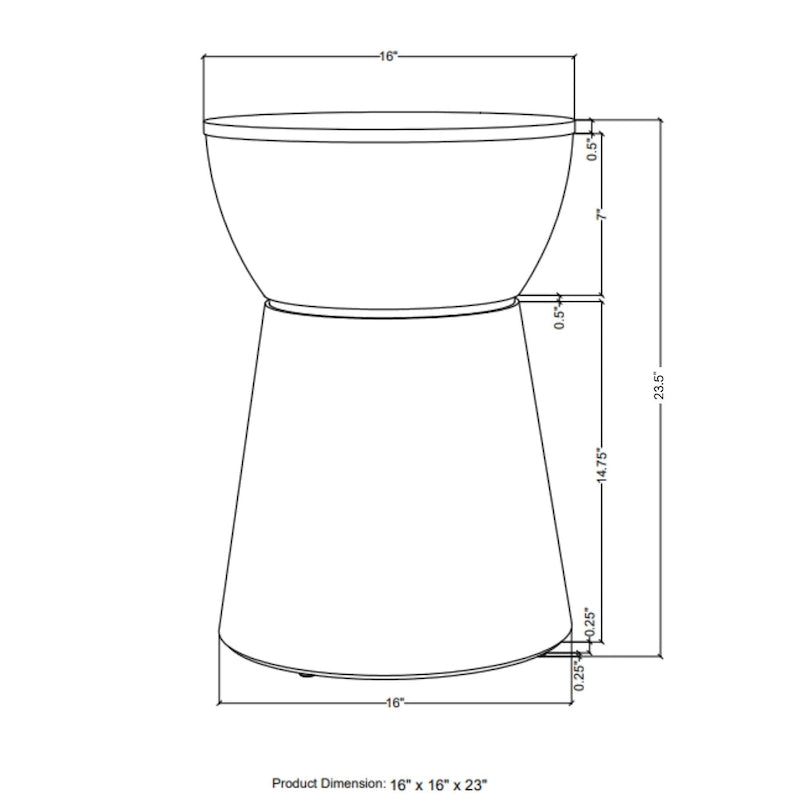 Sculpted Wood Drum Accent Table