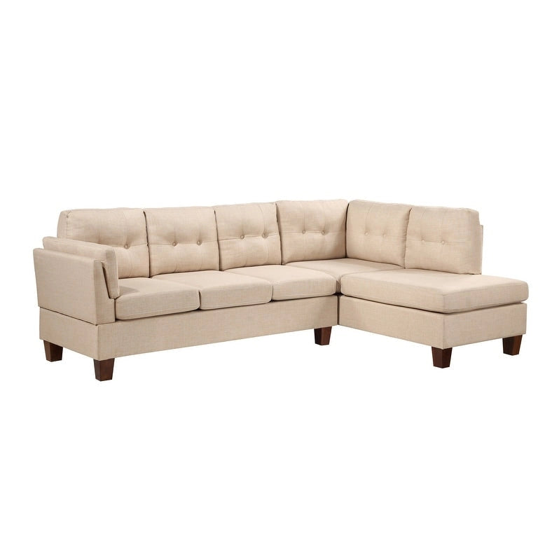 Linen Modern Sectional Sofa with Right Facing Chaise