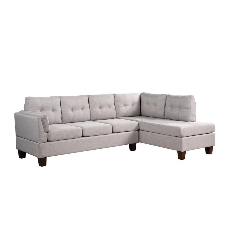 Linen Modern Sectional Sofa with Right Facing Chaise