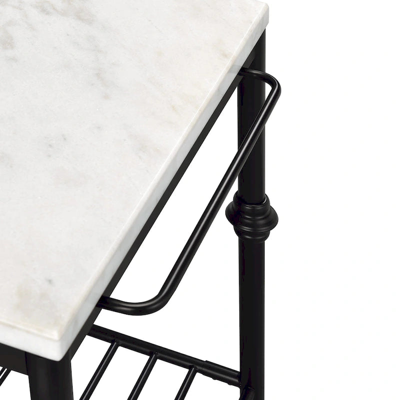 Moderne wit-gouden keukeneilandtafel van 58 inch breed met marmeren blad