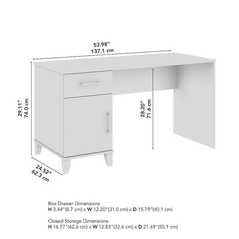 Bureau à tiroirs de 54 pouces de largeur