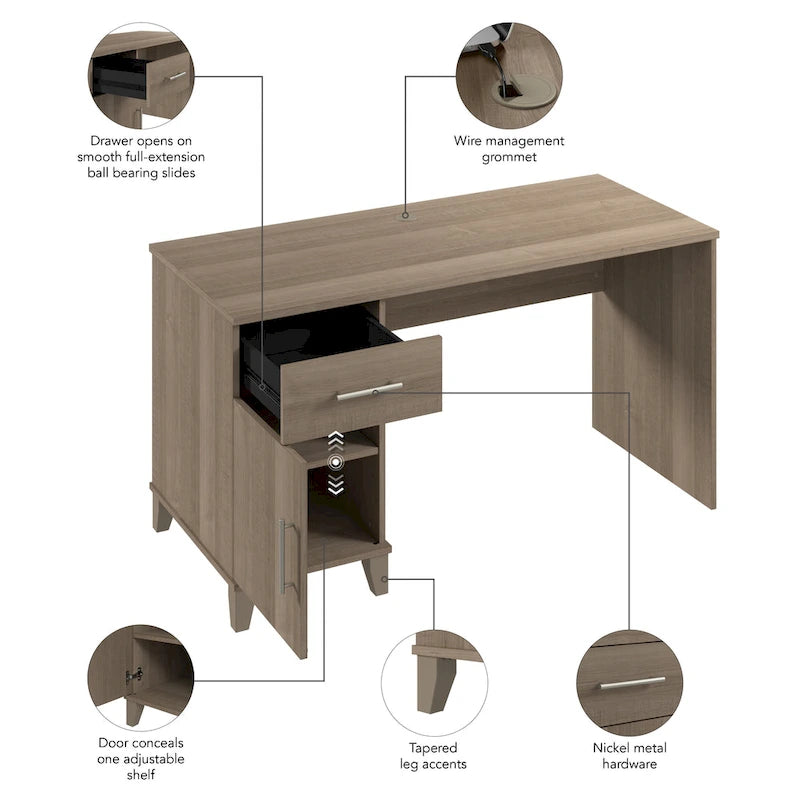Bureau à tiroirs de 54 pouces de largeur