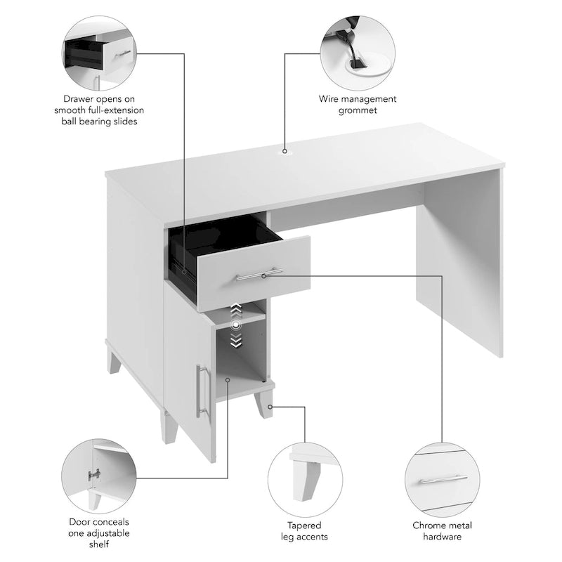 Bureau à tiroirs de 54 pouces de largeur