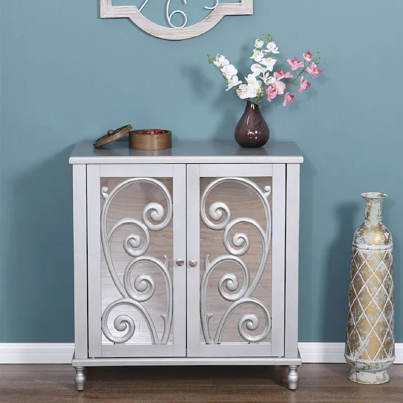 Mirrored decorative storage cabinet
