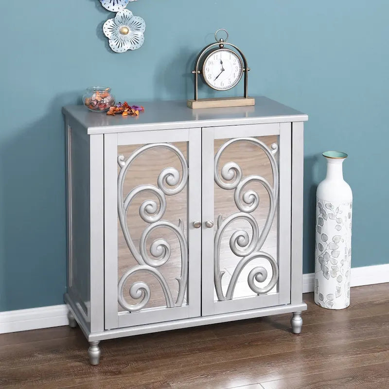 Armoire de rangement décorative avec miroir