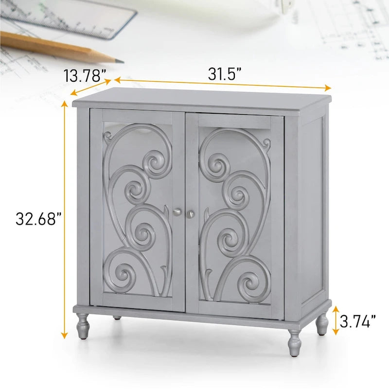 Mirrored decorative storage cabinet