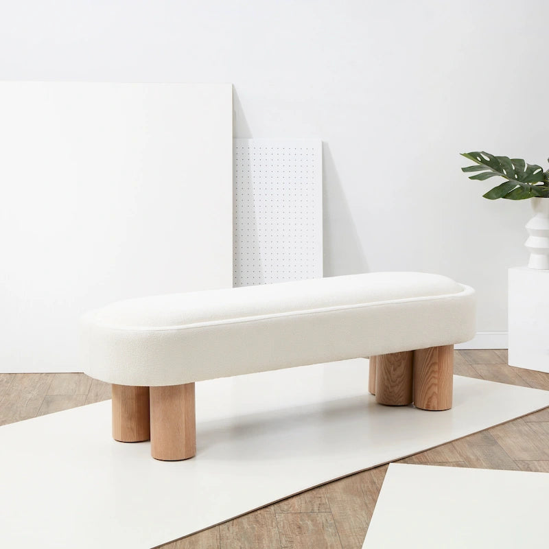 Boucle Bench - 60 In W x 19 In D x 18 In H - 60Wx19Dx18H