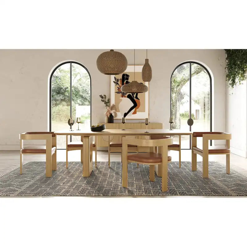 Table à manger moderne en chêne blanc