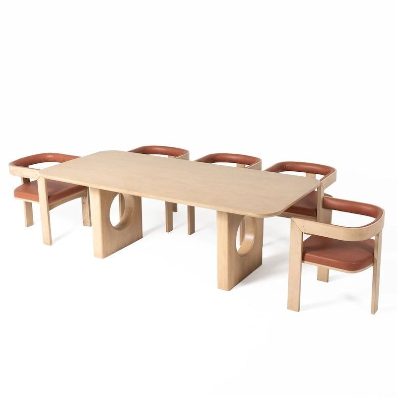 Table à manger moderne en chêne blanc