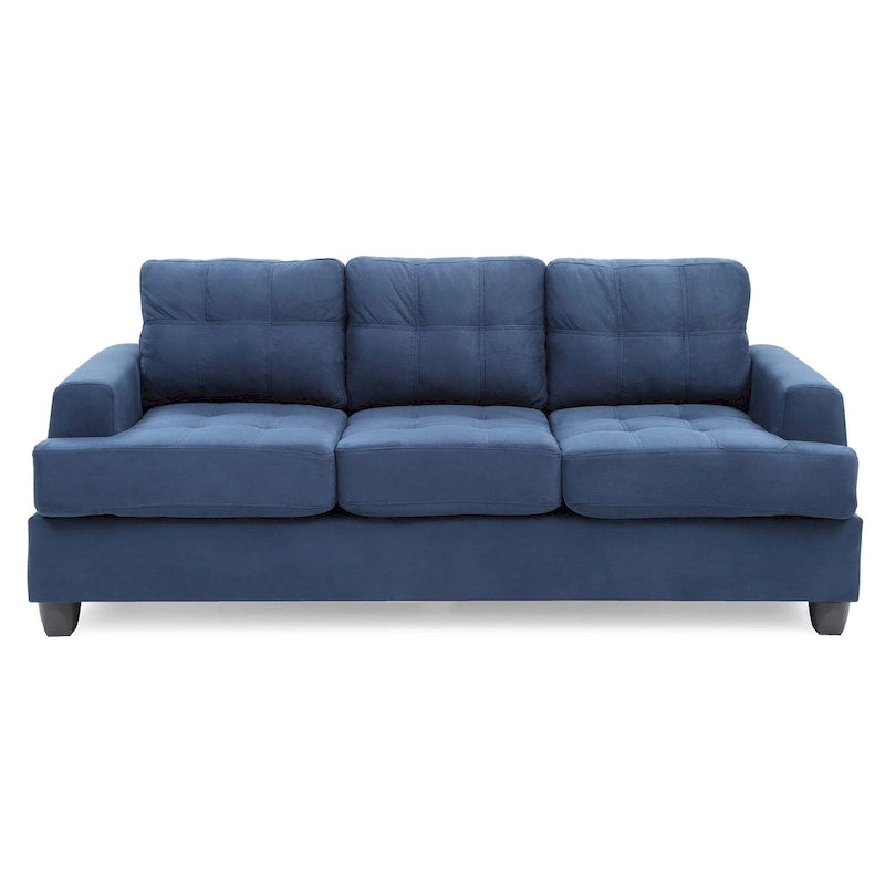 79 in. W Flared Arm Microfiber Straight Sofa - 34L x 79W x 36H