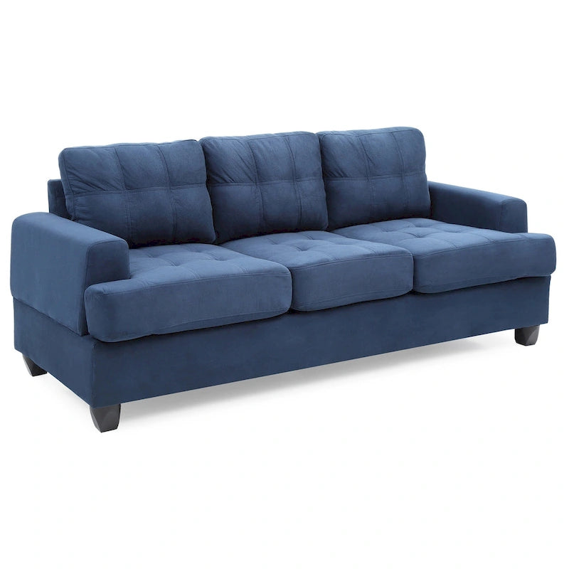 79 in. W Flared Arm Microfiber Straight Sofa - 34L x 79W x 36H