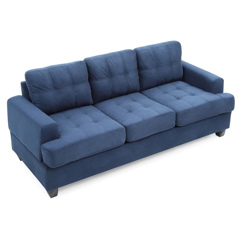 79 in. W Flared Arm Microfiber Straight Sofa - 34L x 79W x 36H