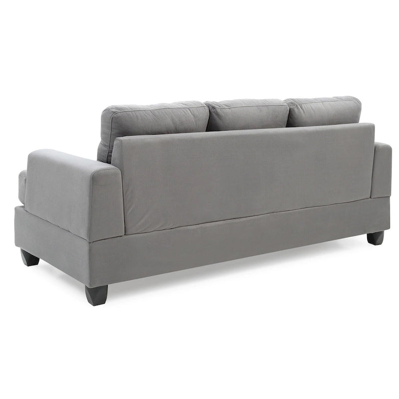 Canapé droit en microfibre à accoudoirs évasés, largeur de 79 in. - 34L x 79W x 36H