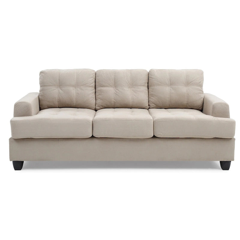 Canapé droit en microfibre à accoudoirs évasés, largeur de 79 in. - 34L x 79W x 36H