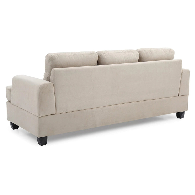 Canapé droit en microfibre à accoudoirs évasés, largeur de 79 in. - 34L x 79W x 36H