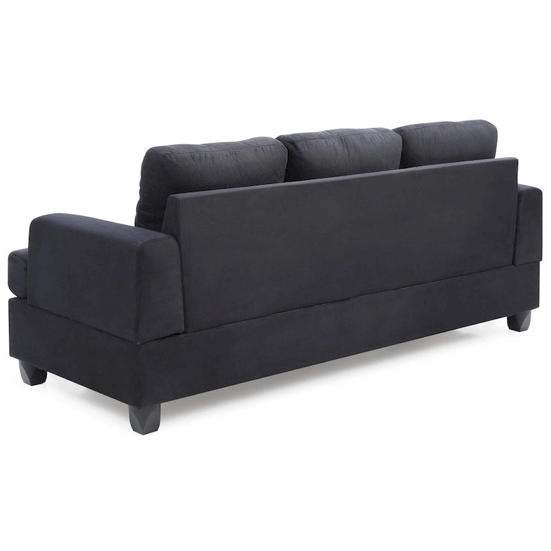 Canapé droit en microfibre à accoudoirs évasés, largeur de 79 in. - 34L x 79W x 36H