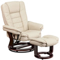 Contemporary Multi-Position Upholstered Recliner Chair with Ottoman