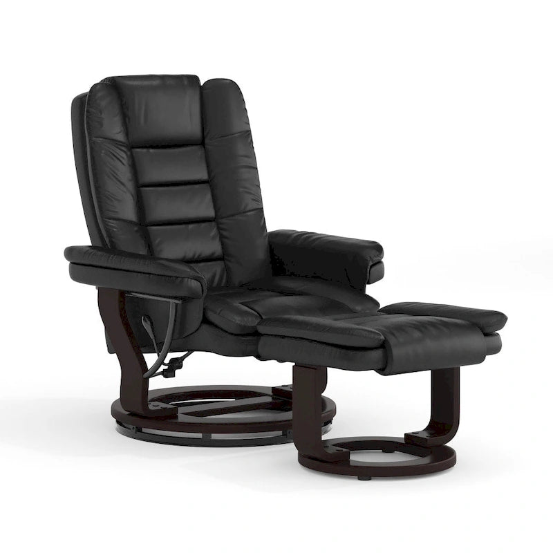 Fauteuil inclinable contemporain rembourré à positions multiples avec ottoman