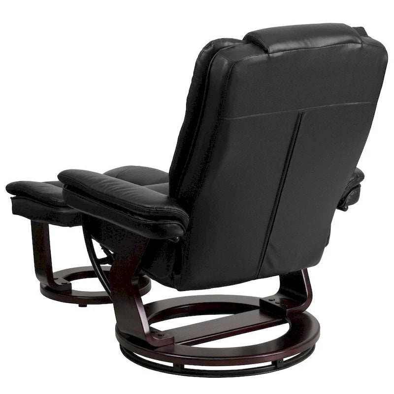 Contemporary Multi-Position Upholstered Recliner Chair with Ottoman