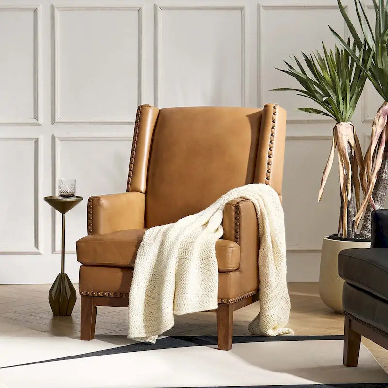 Armchair with Solid Wood Frame and Removable Seat Cushion