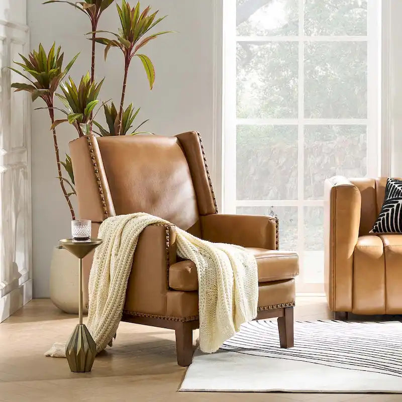 Fauteuil avec cadre en bois massif et coussin d'assise amovible