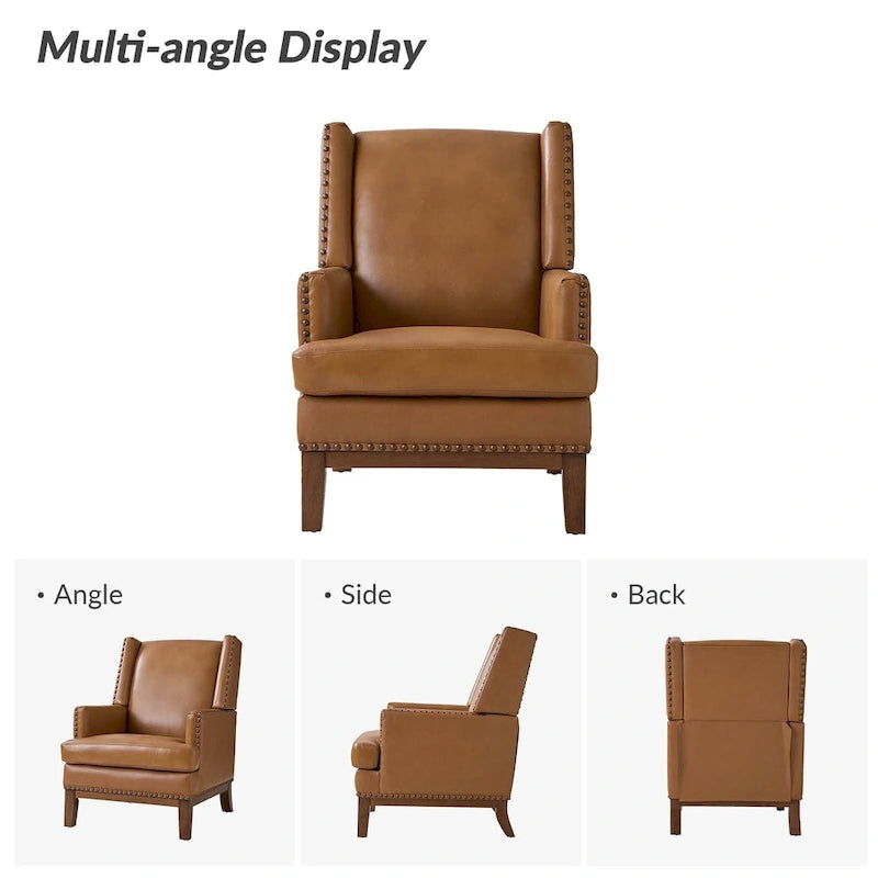 Armchair with Solid Wood Frame and Removable Seat Cushion