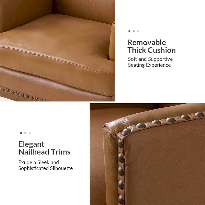 Armchair with Solid Wood Frame and Removable Seat Cushion