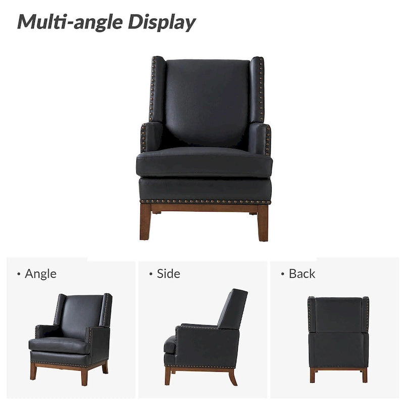 Armchair with Solid Wood Frame and Removable Seat Cushion