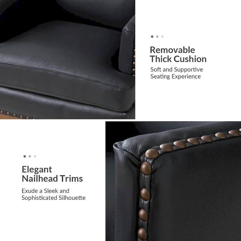 Armchair with Solid Wood Frame and Removable Seat Cushion