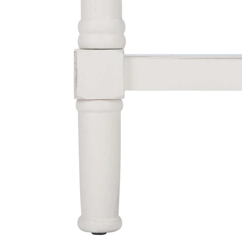 Console blanche vieillie à 3 tiroirs - 23.5 L x 13 l x 29.5 H - 24Lx13Px30H