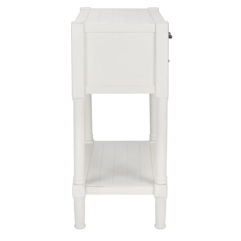 Console blanche vieillie à 3 tiroirs - 23.5 L x 13 l x 29.5 H - 24Lx13Px30H