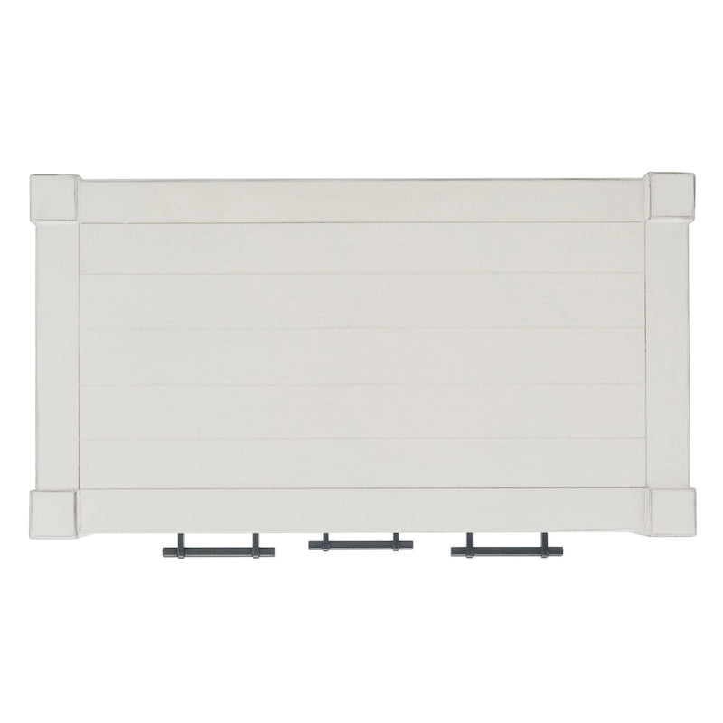 Console blanche vieillie à 3 tiroirs - 23.5 L x 13 l x 29.5 H - 24Lx13Px30H