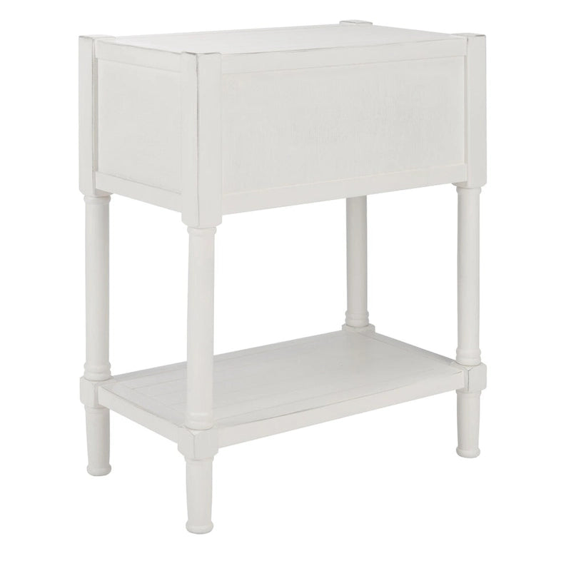 Console blanche vieillie à 3 tiroirs - 23.5 L x 13 l x 29.5 H - 24Lx13Px30H