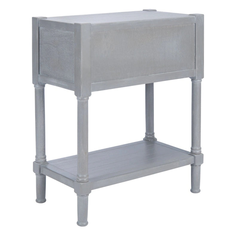 Console blanche vieillie à 3 tiroirs - 23.5 L x 13 l x 29.5 H - 24Lx13Px30H