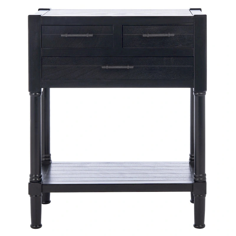 Console blanche vieillie à 3 tiroirs - 23.5 L x 13 l x 29.5 H - 24Lx13Px30H