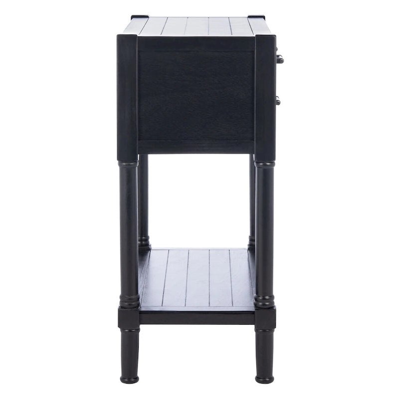 Console blanche vieillie à 3 tiroirs - 23.5 L x 13 l x 29.5 H - 24Lx13Px30H