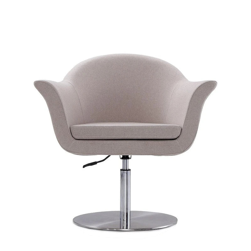 Fauteuil d'appoint pivotant et réglable en métal tressé brossé