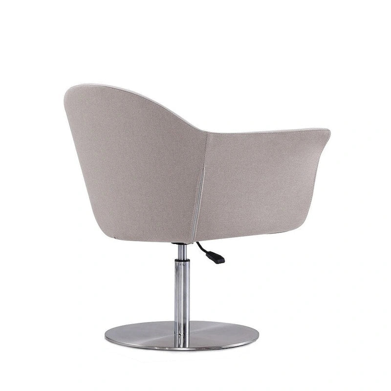 Fauteuil d'appoint pivotant et réglable en métal tressé brossé