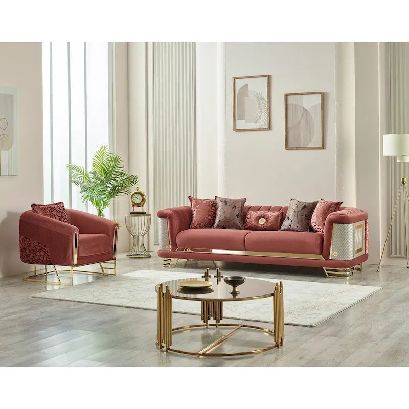 Set voor de woonkamer, 2-delig (1 bank en 1 stoel)