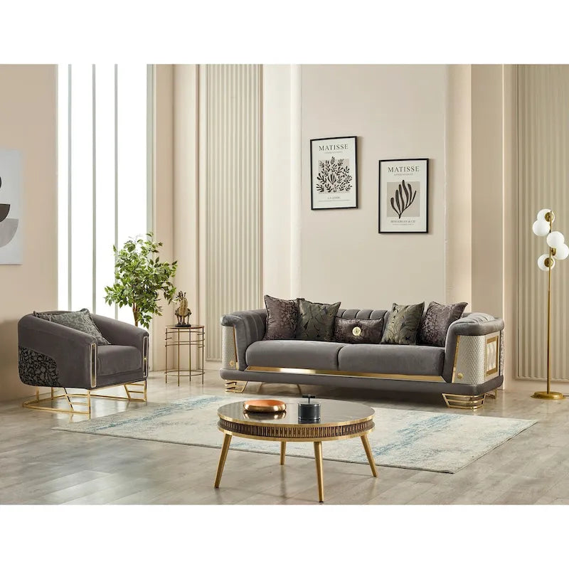 Set voor de woonkamer, 2-delig (1 bank en 1 stoel)