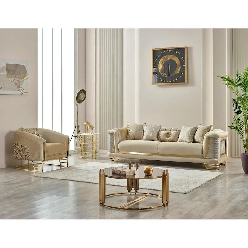 Set voor de woonkamer, 2-delig (1 bank en 1 stoel)