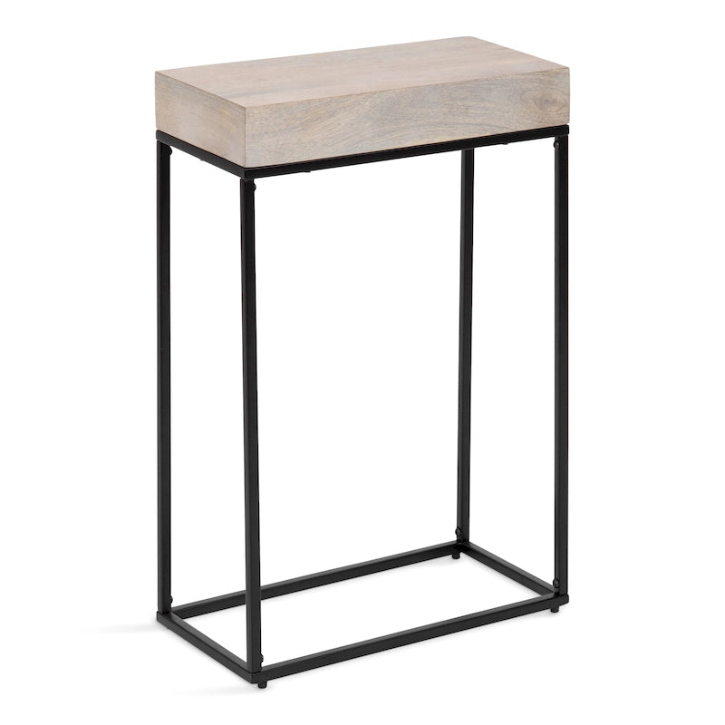 Smalle bijzettafel van hout en metaal