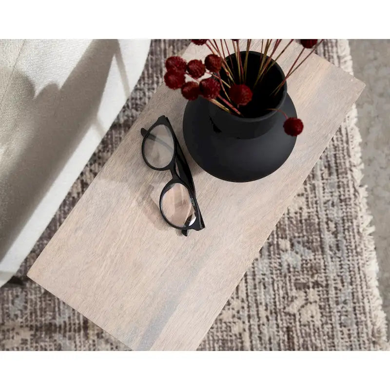 Table d'appoint étroite en bois et métal