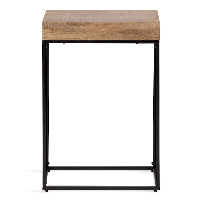 Smalle bijzettafel van hout en metaal