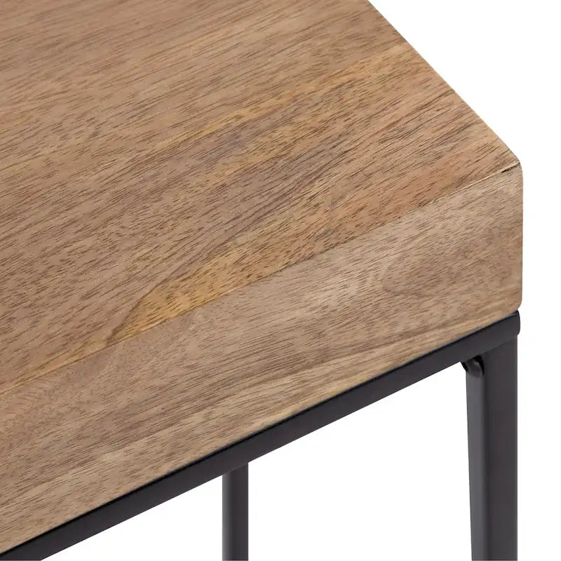 Smalle bijzettafel van hout en metaal