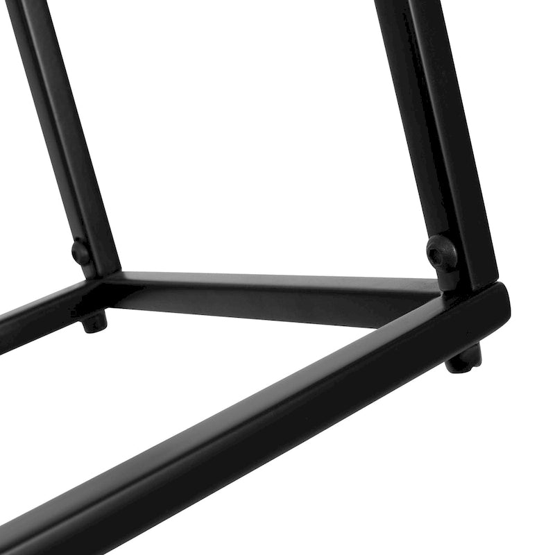 Smalle bijzettafel van hout en metaal