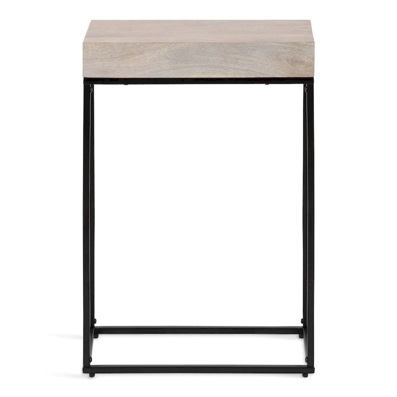 Smalle bijzettafel van hout en metaal