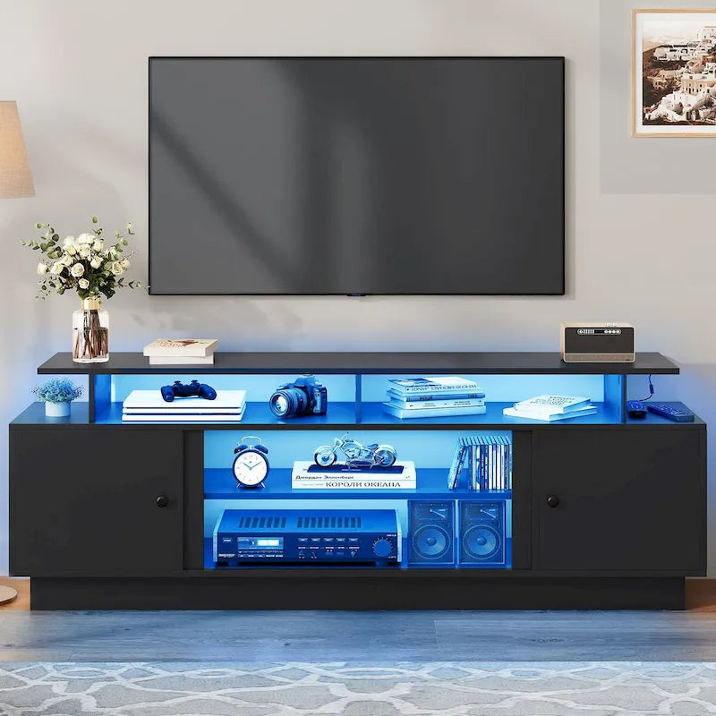 Meuble TV moderne pour téléviseurs jusqu’à 75 - 15.7D x 70W x 25.1H